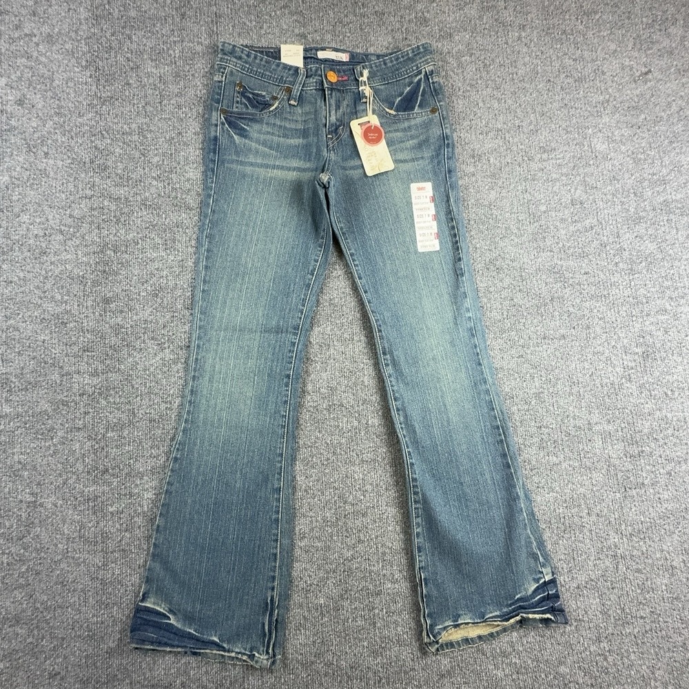 Y2K Levi's 518 Superlow Jeans Juniors 7 Medium Blue Low Rise Bootcut Stretch